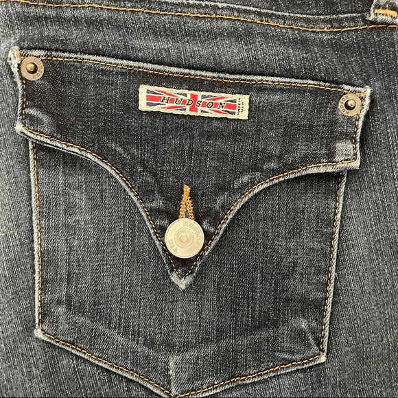 Hudson Denim Blue Jeans Skinny Sz 26 covered button flap pocket British flag - Picture 7 of 9